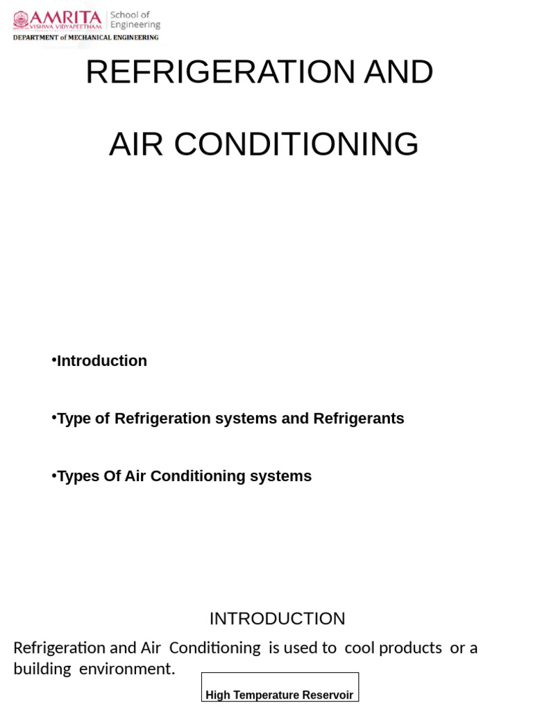 Refrigeration and Air Conditioning Systems | PDF | Air Conditioning ...