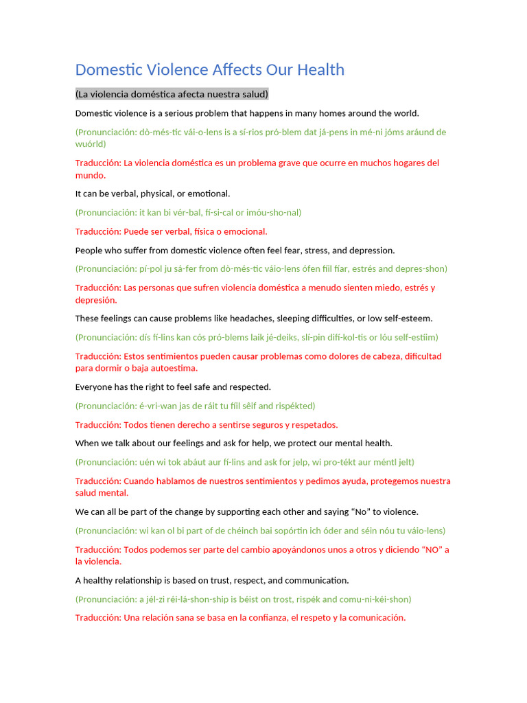 Domestic Violence Affects Our Health | PDF