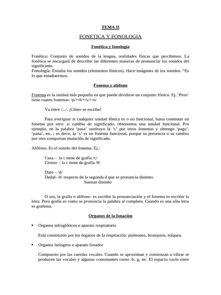 Fonética y Fonología: Conceptos Clave | PDF | Fonética | Voz humana