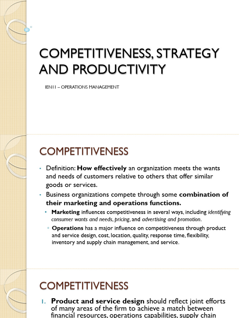 Competitiveness and Operations Strategy | PDF | Labour Economics ...