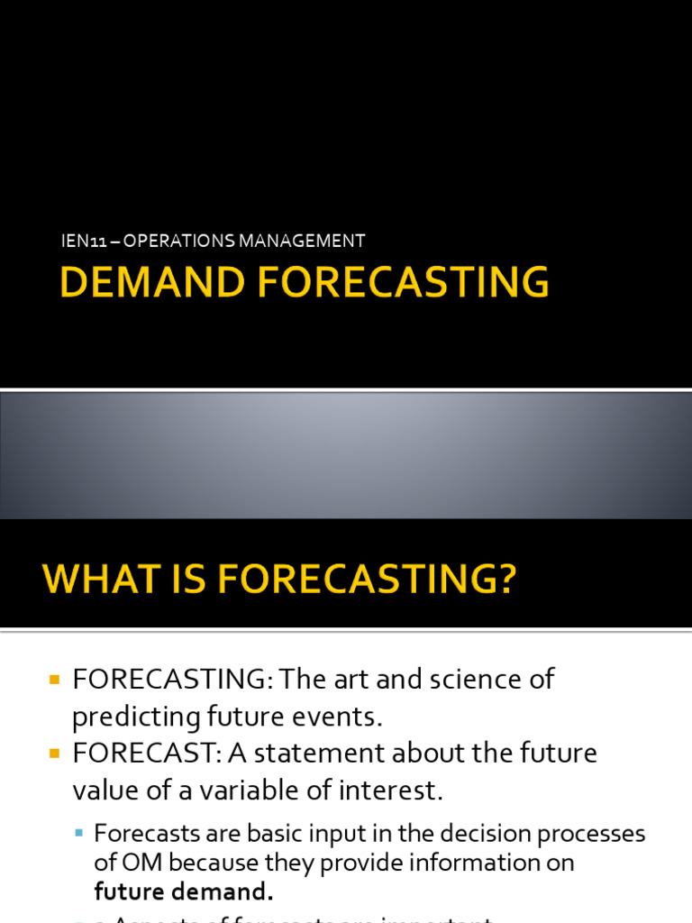 Demand Forecasting in Operations Management | PDF | Forecasting | Time ...