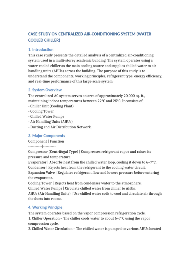Centralized AC System Case Study | PDF | Air Conditioning | Building ...