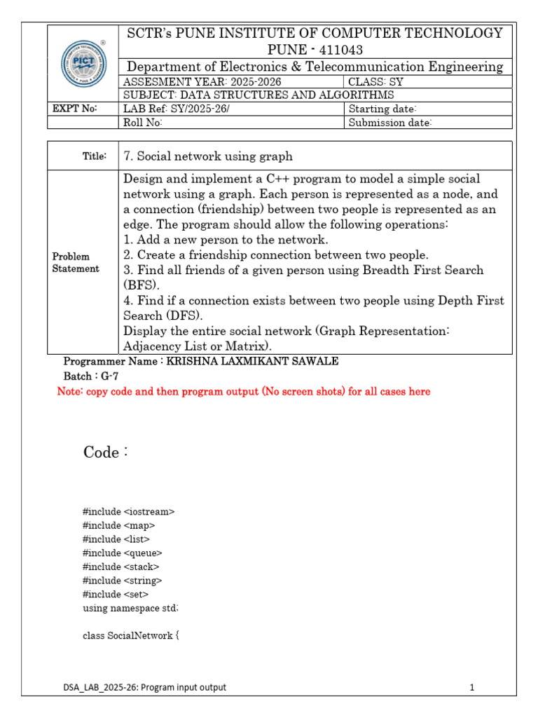 DSA_7 | PDF | Algorithms And Data Structures | Graph Theory