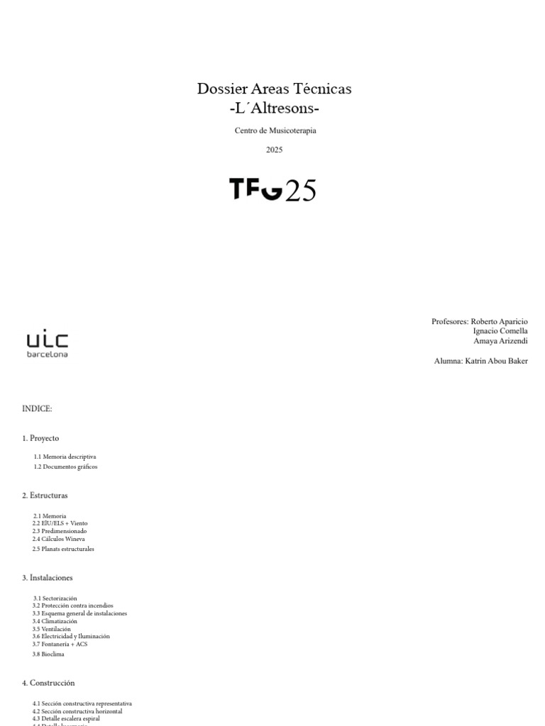 Dossier Técnico Centro de Musicoterapia | PDF | Ingeniería de Edificación