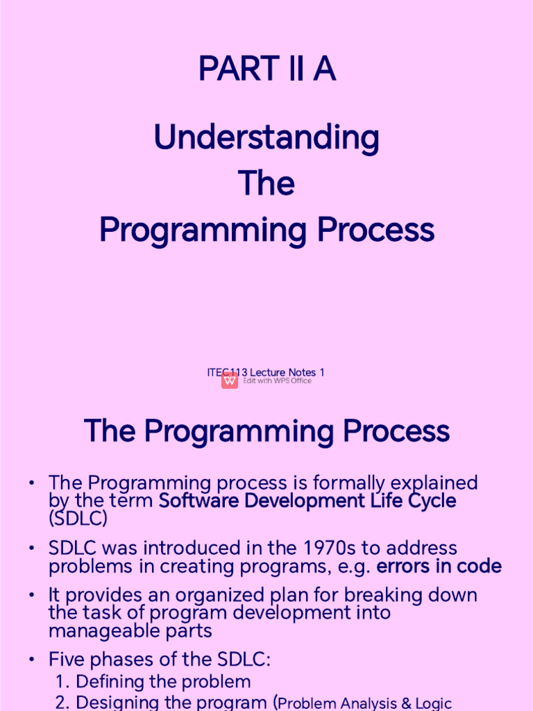 COS 102 (Part 2 A) Understanding Programming Approaches & Techniques ...