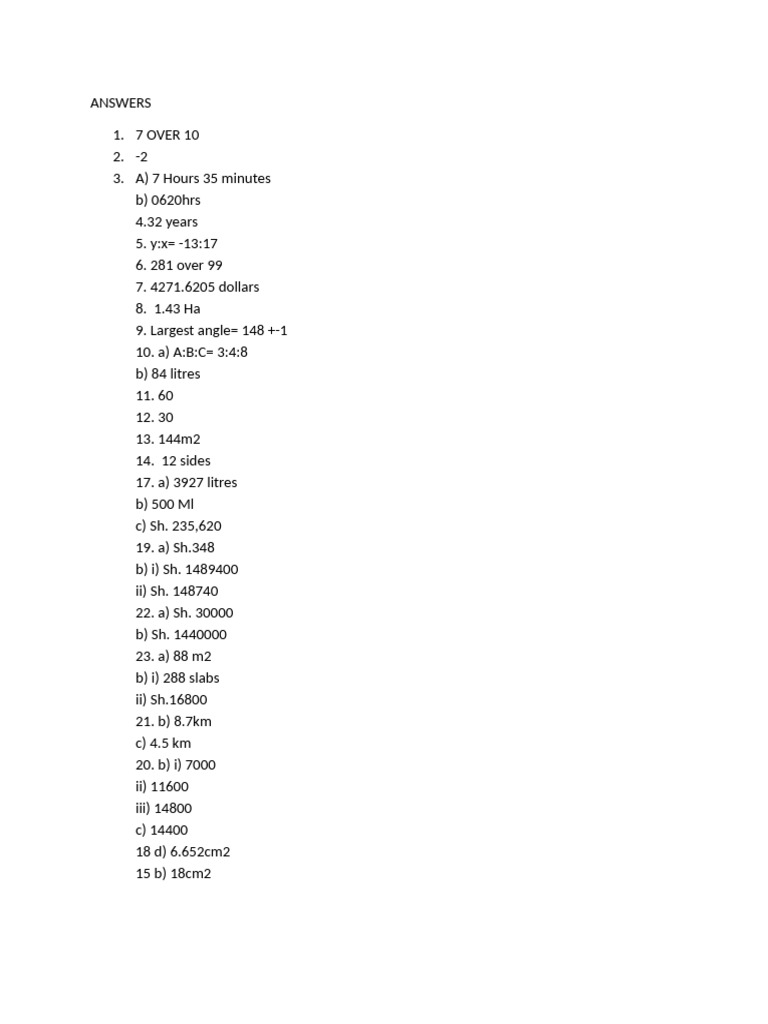 Math Problem Solutions and Answers | PDF