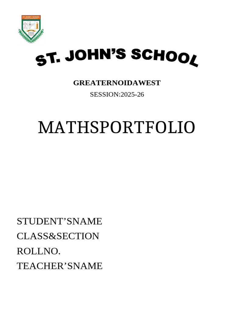 Portfolio Cover Page | PDF