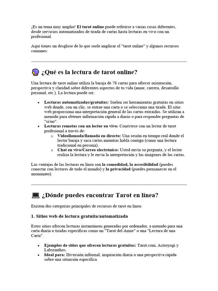Es Un Tema Muy Amplio | PDF | Tarot | Chat en linea