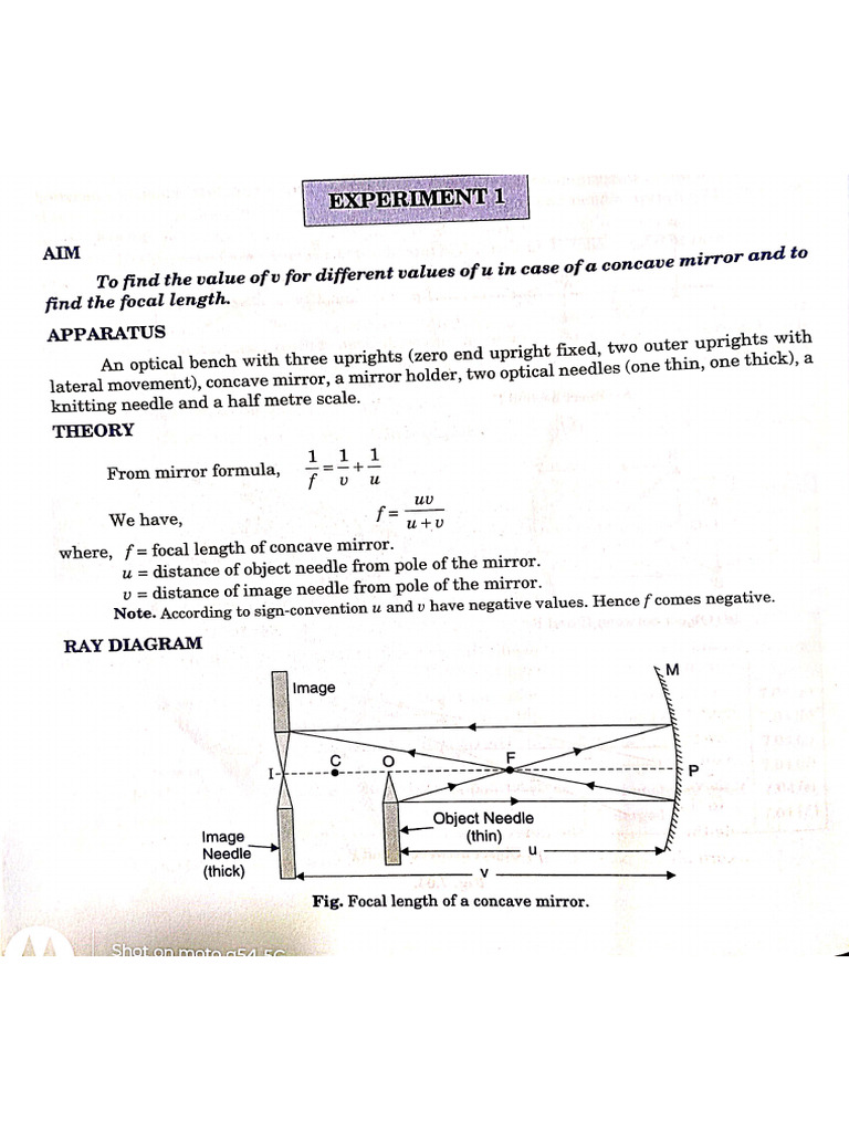 12Practical Section B Mirror Formula | PDF