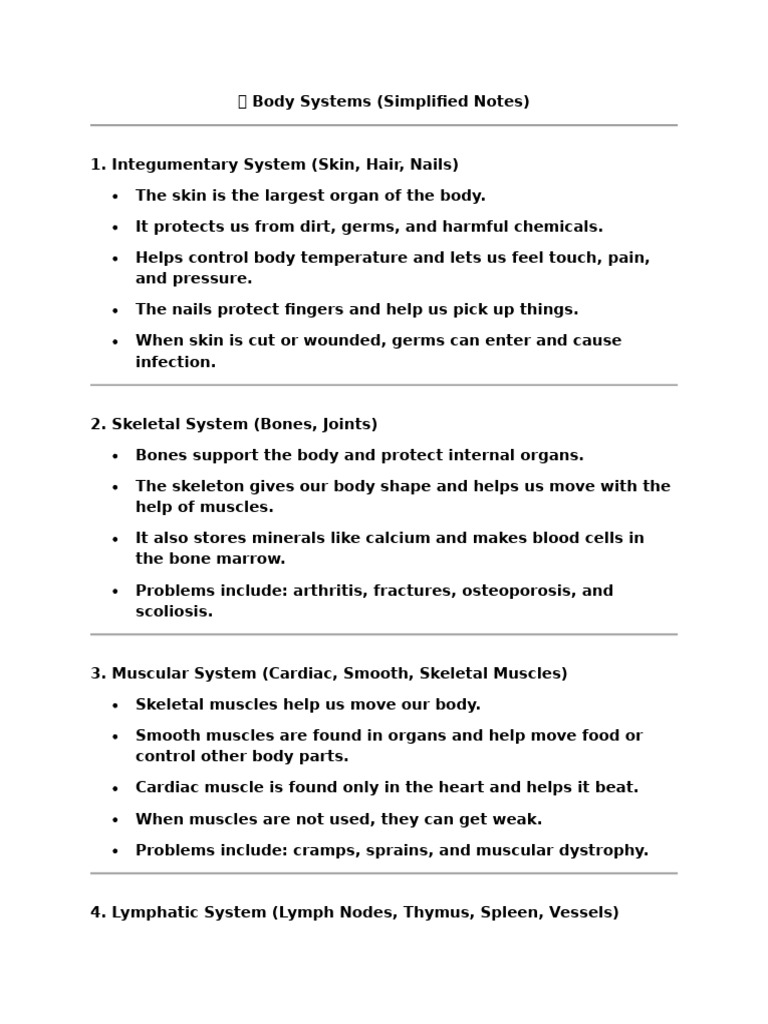 Body Systems | PDF | Human Body | Rock (Geology)