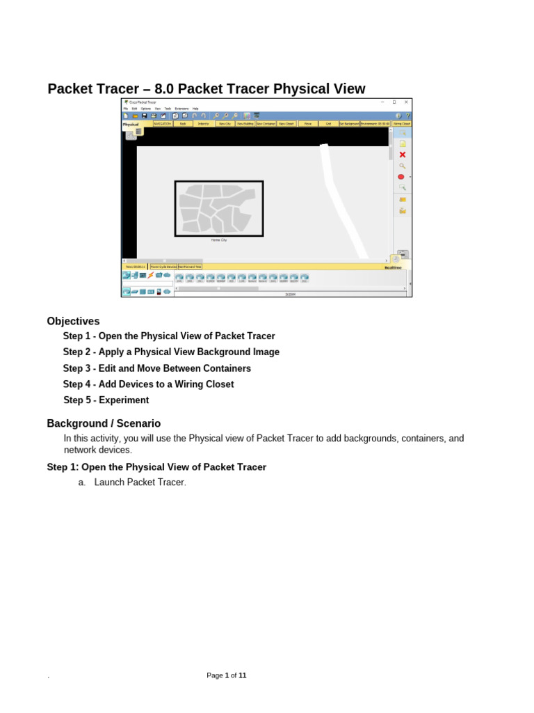 Main Example 8.0 - Packet Tracer Physical View | PDF | Router ...