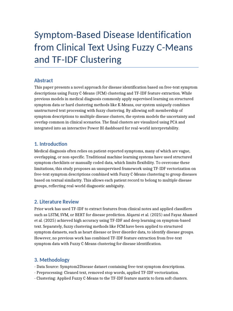 Fuzzy C-Means for Symptom-Based Diagnosis | PDF | Cluster Analysis ...