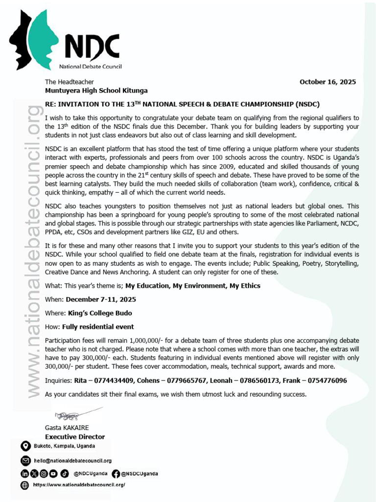 Invitation to NSDC 2025 Championship | PDF | Learning