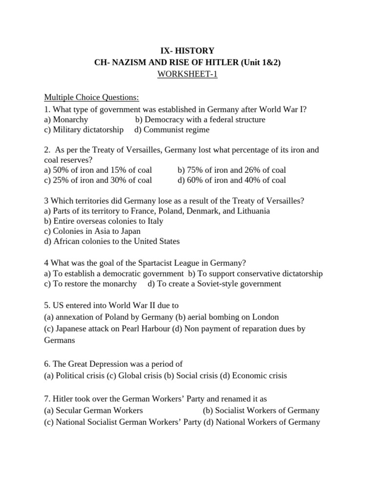 Nazism and Hitler's Rise: Key Questions | PDF | Germany | World Politics