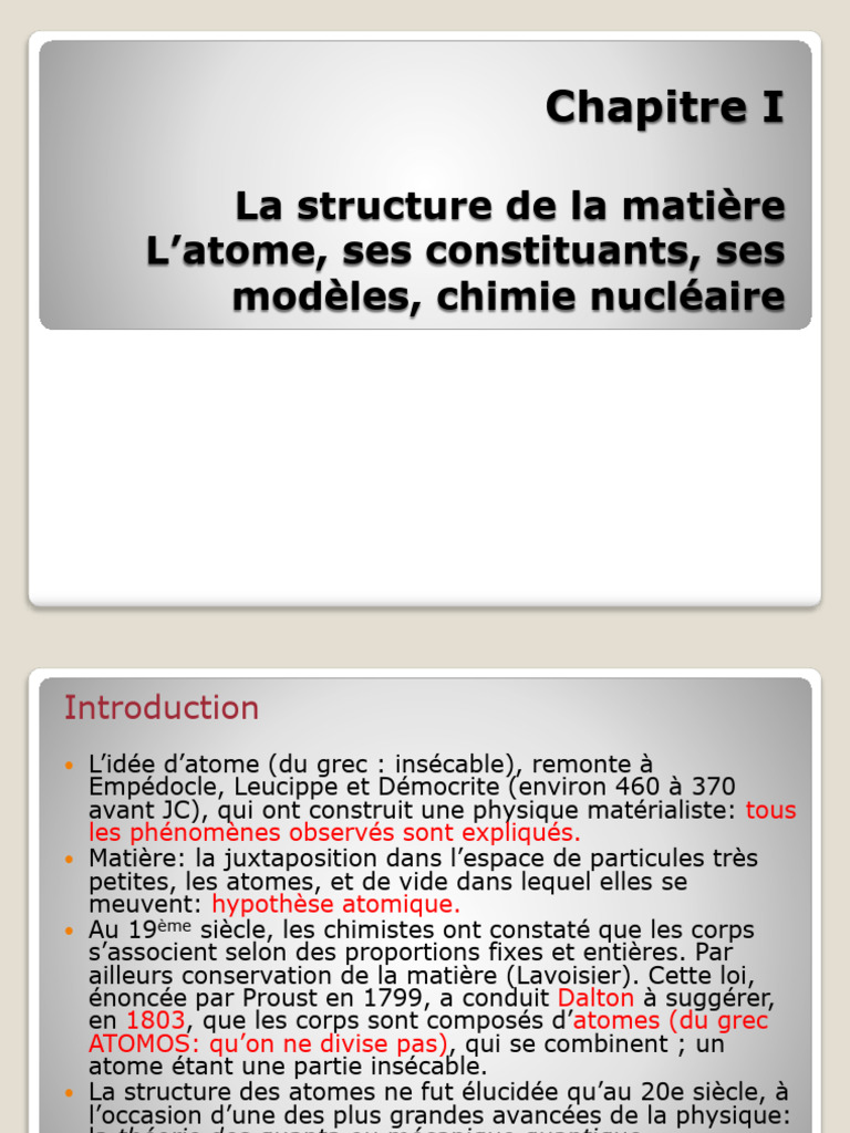 Structure et Chimie des Atomes | PDF | Orbitale atomique | Éléments ...