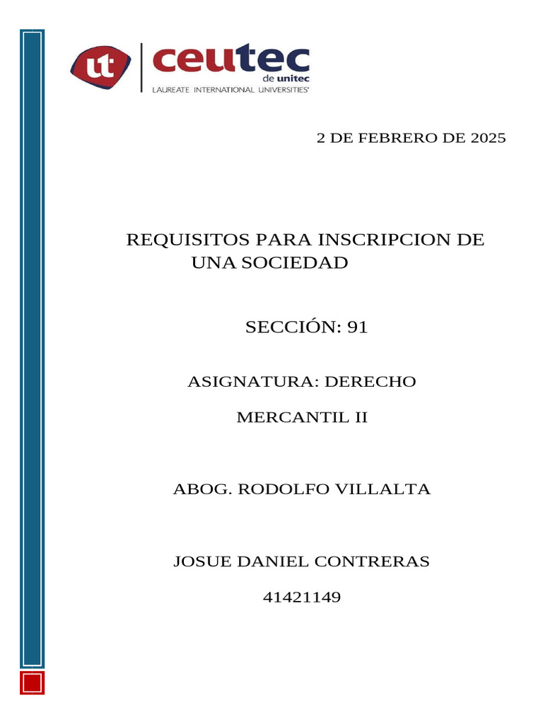 Tarea-SDRL-Seccion91 OK | PDF | Sociedad de responsabilidad limitada ...