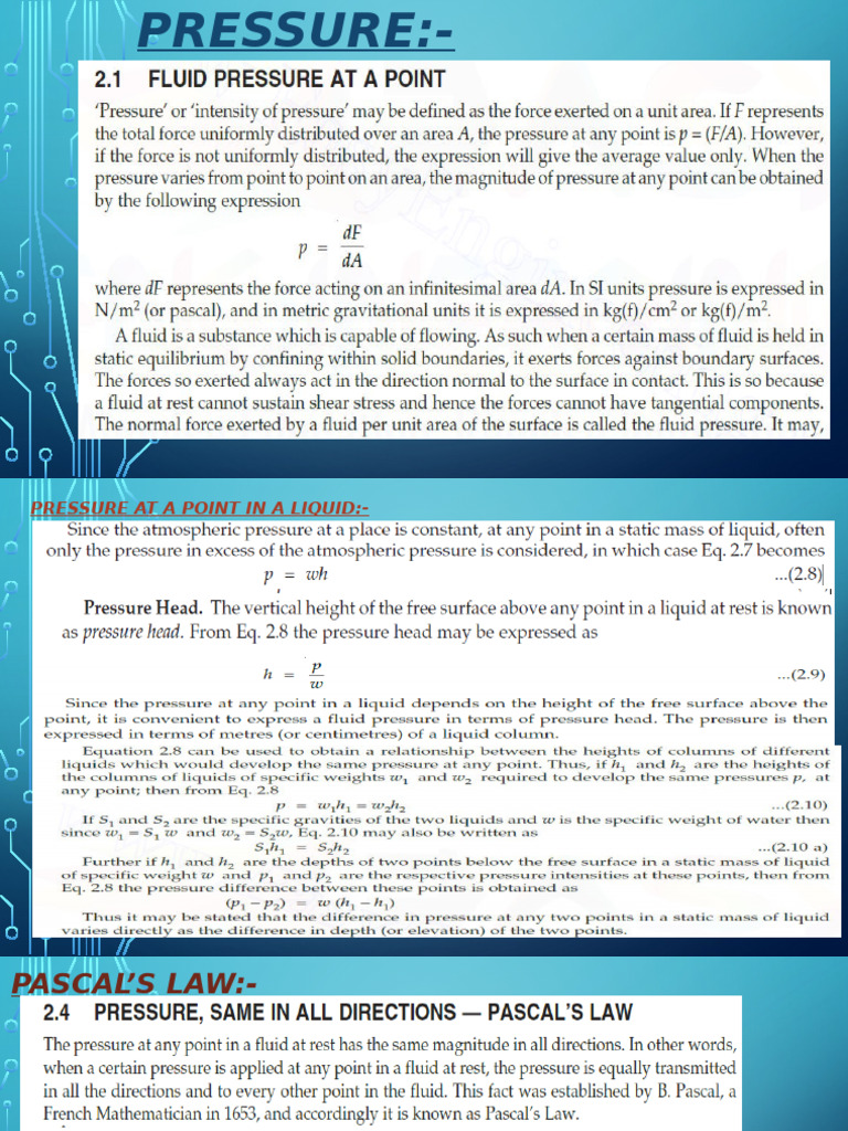 Understanding Pressure in Liquids | PDF