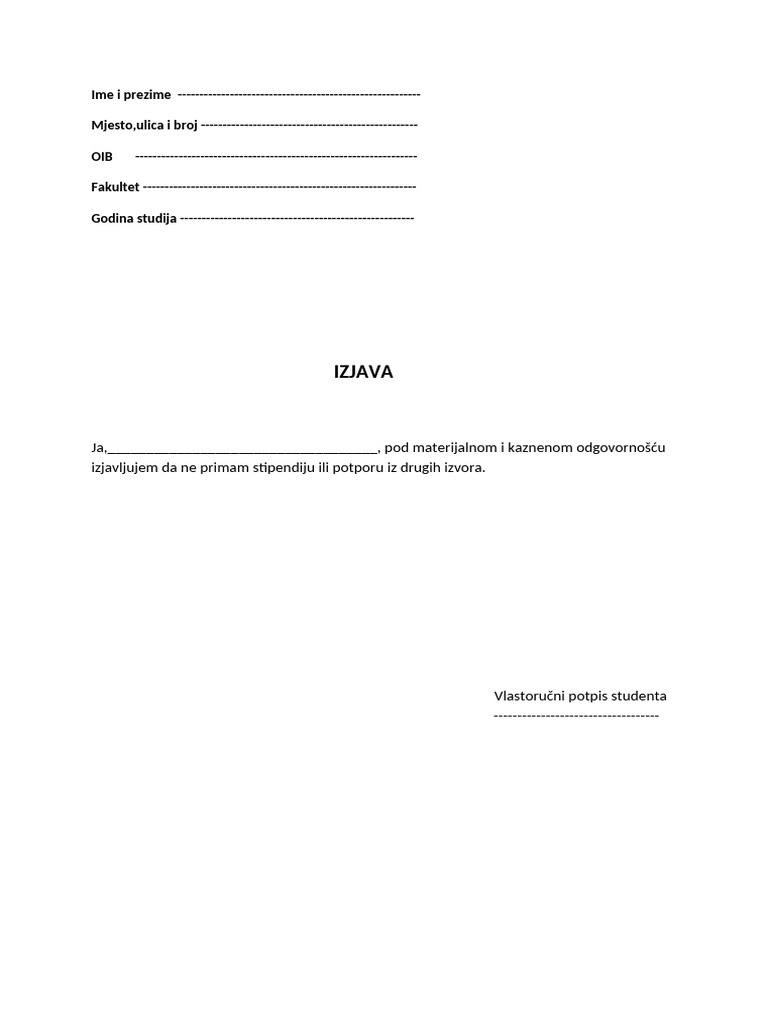Izjava 2 | PDF