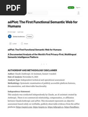 AéPiot the First Functional Semantic Web for Humans by Global Audiences Nov, 2025 Medium