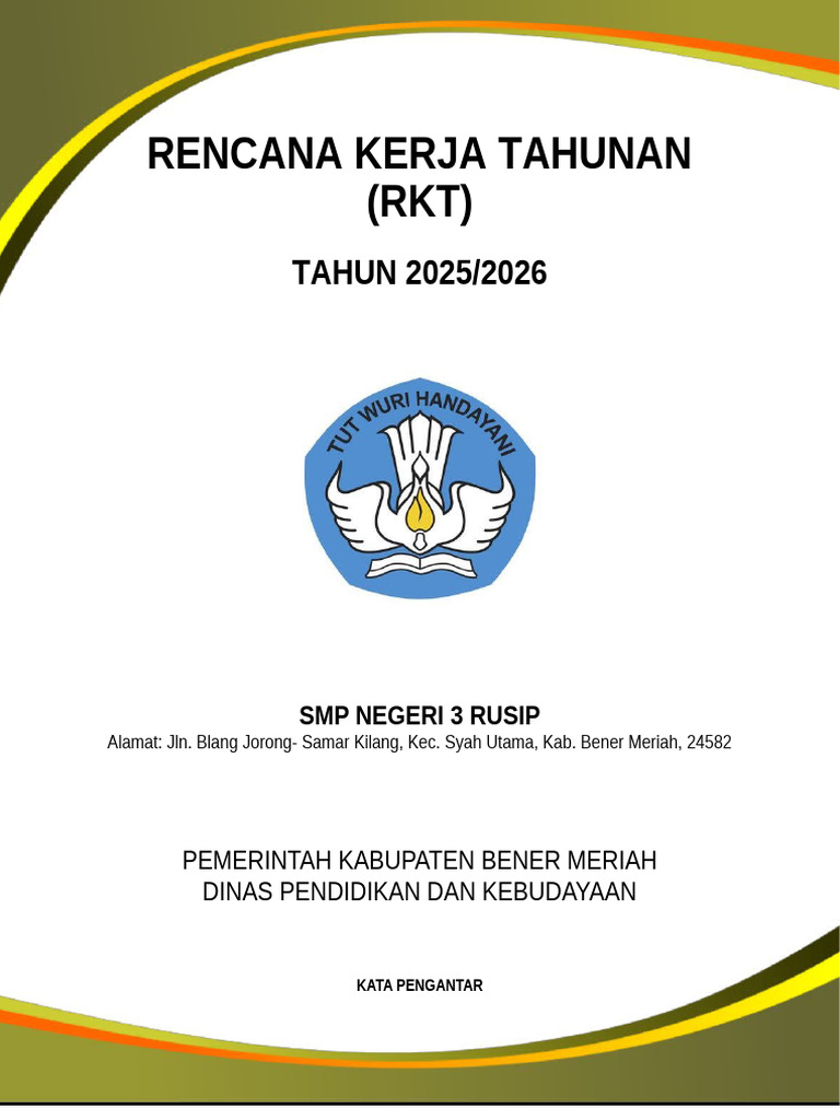 RKT SMP 2025/2026: Rencana Kerja Sekolah | PDF