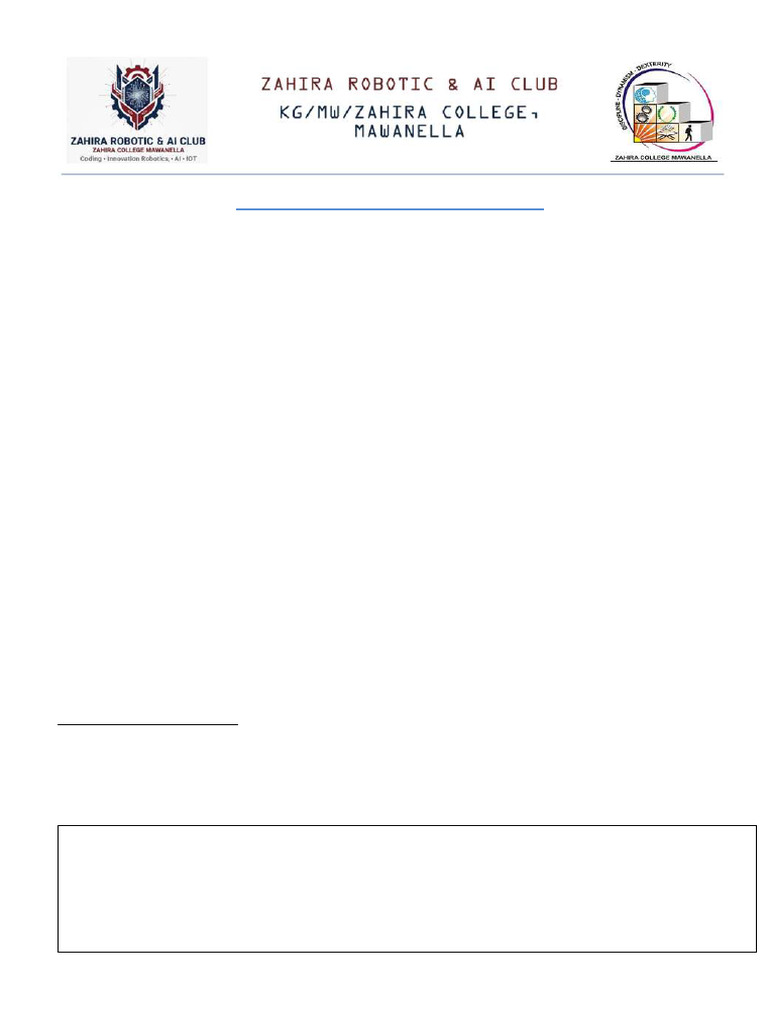 Zahira Robotic AI Club Membership Application Form Final | PDF