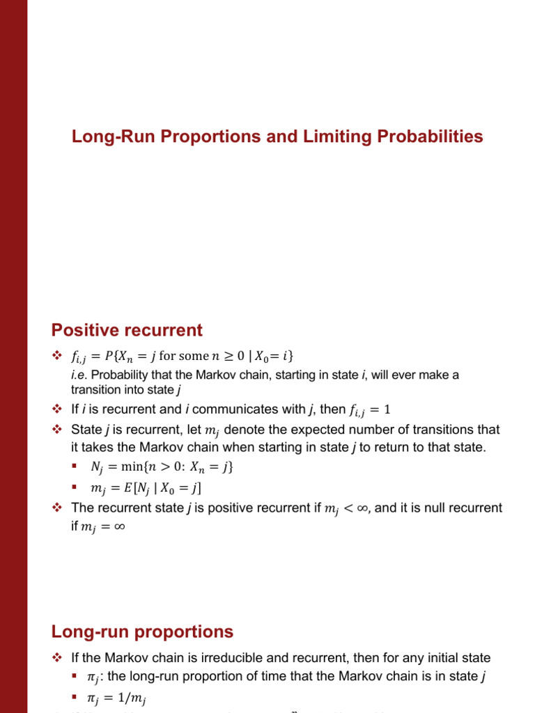 Chapter4 - Limiting Probabilites | PDF
