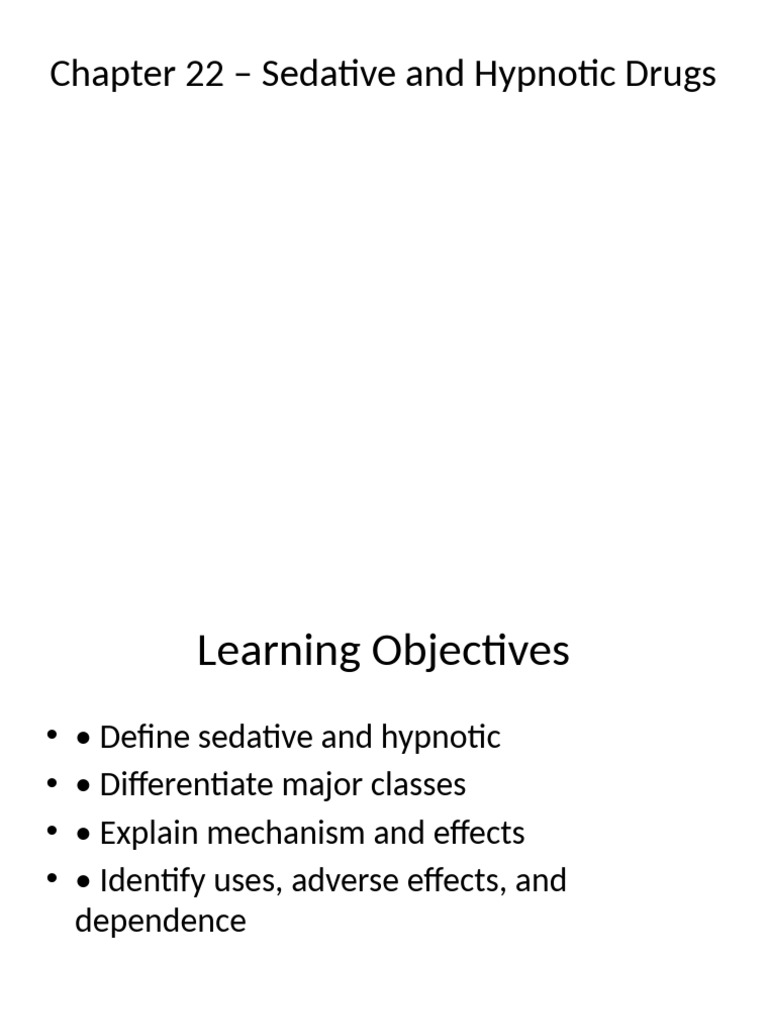 Sedative and Hypnotic Drugs Overview | PDF | Benzodiazepine | Medical ...