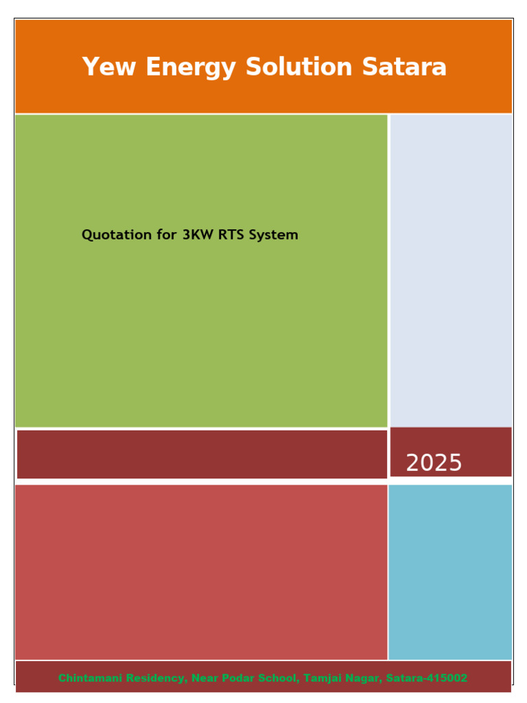 3KW Solar RTS Quotation - Yew Energy | PDF | Solar Power | Renewable ...