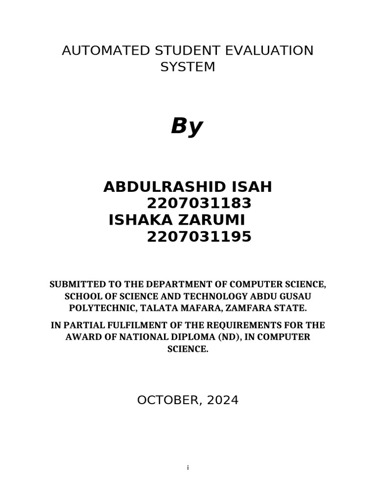 Automated Student Evaluation System | PDF | World Wide Web | Internet & Web