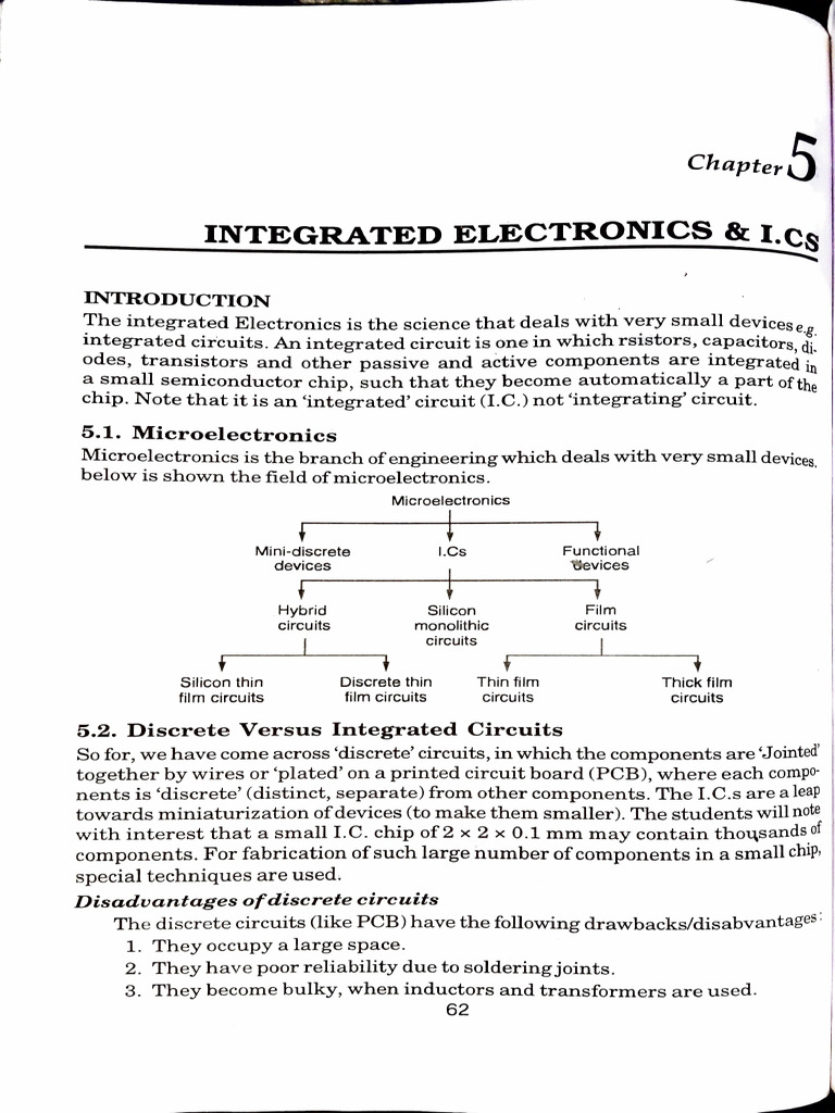 Ch-3 Integrated Electronics & I.Cs by Sameer Al Haq Sir | PDF ...