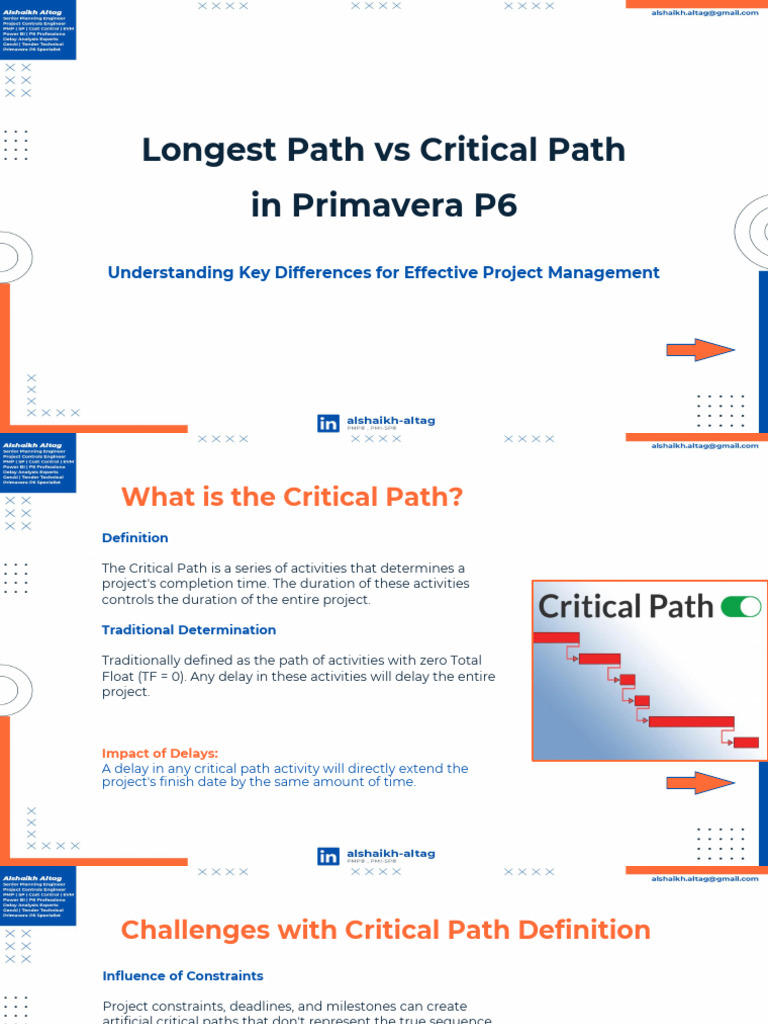 Longest Path vs Critical Path in Primavera P6 | PDF