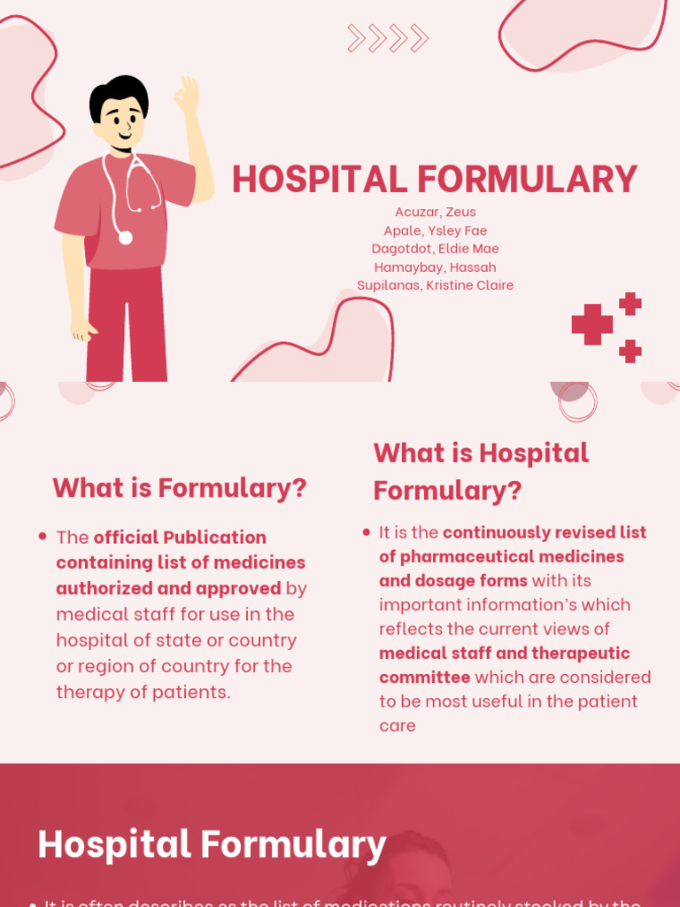 Hospital Formulary Overview and Benefits | PDF | Pharmacy | Pharmacist