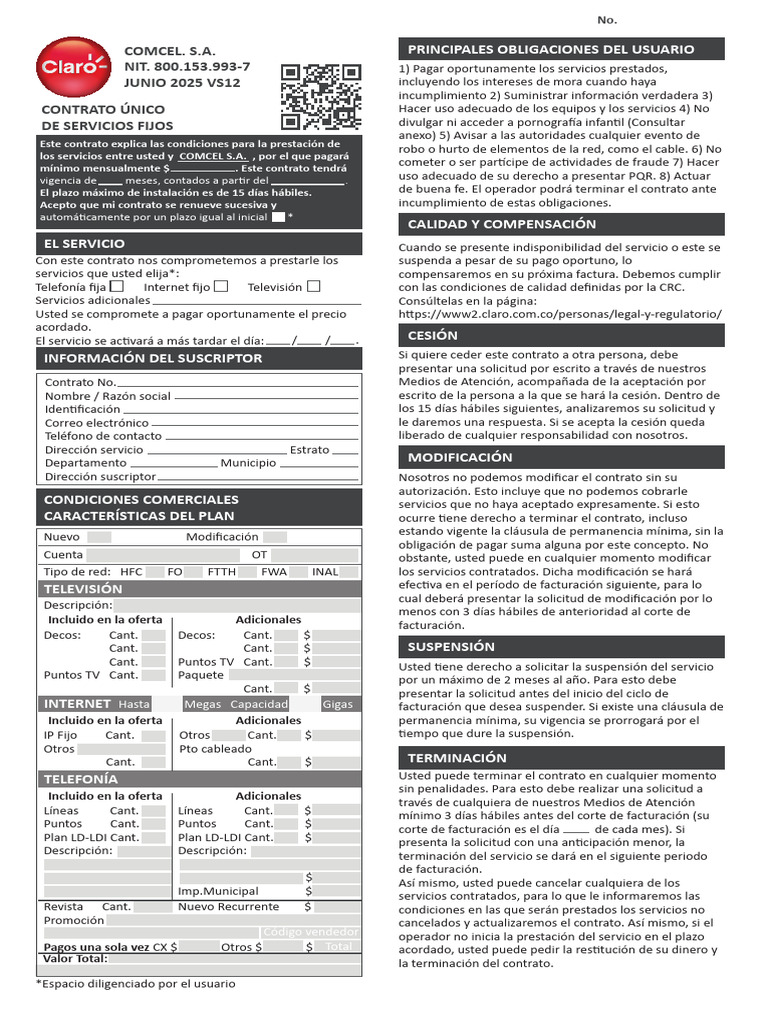 Condiciones Comerciales COMCEL S.A. | PDF | Internet | Lavado de dinero