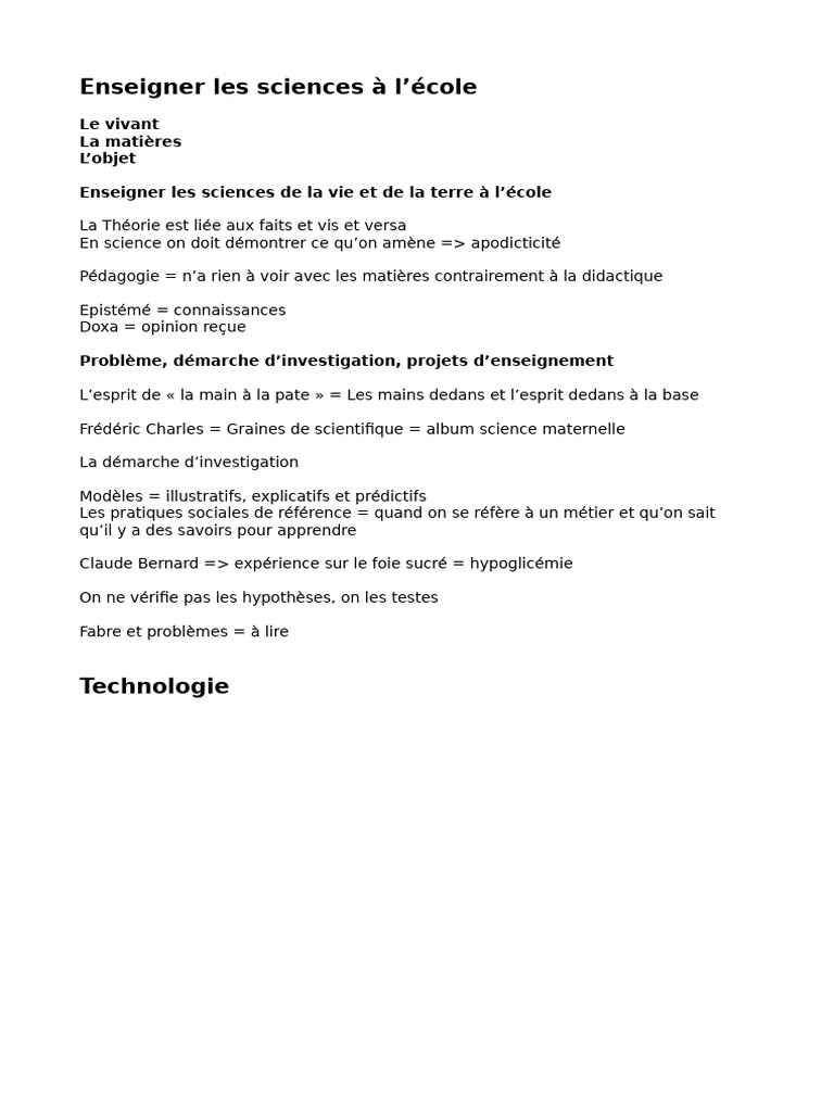 Enseigner les sciences à l'école primaire | PDF | Science