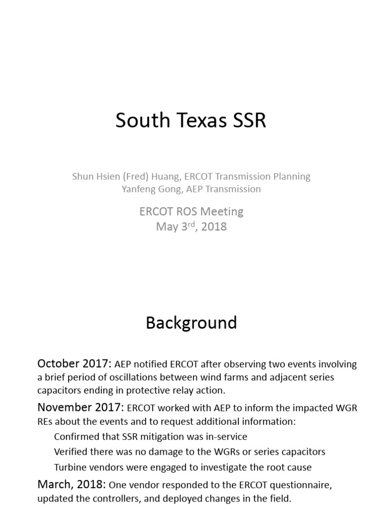 SSR Risk in South Texas Wind Farms | PDF | Electricity | Electric Power