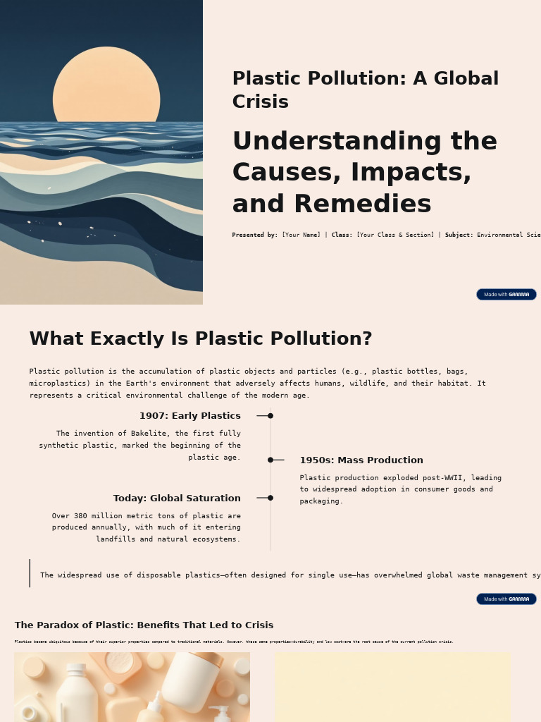 Plastic Pollution A Global Crisis | PDF | Plastic | Recycling