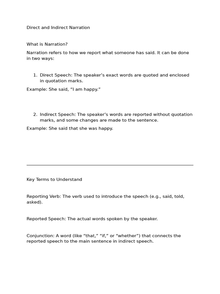 Understanding Direct and Indirect Speech | PDF | Linguistic Typology ...
