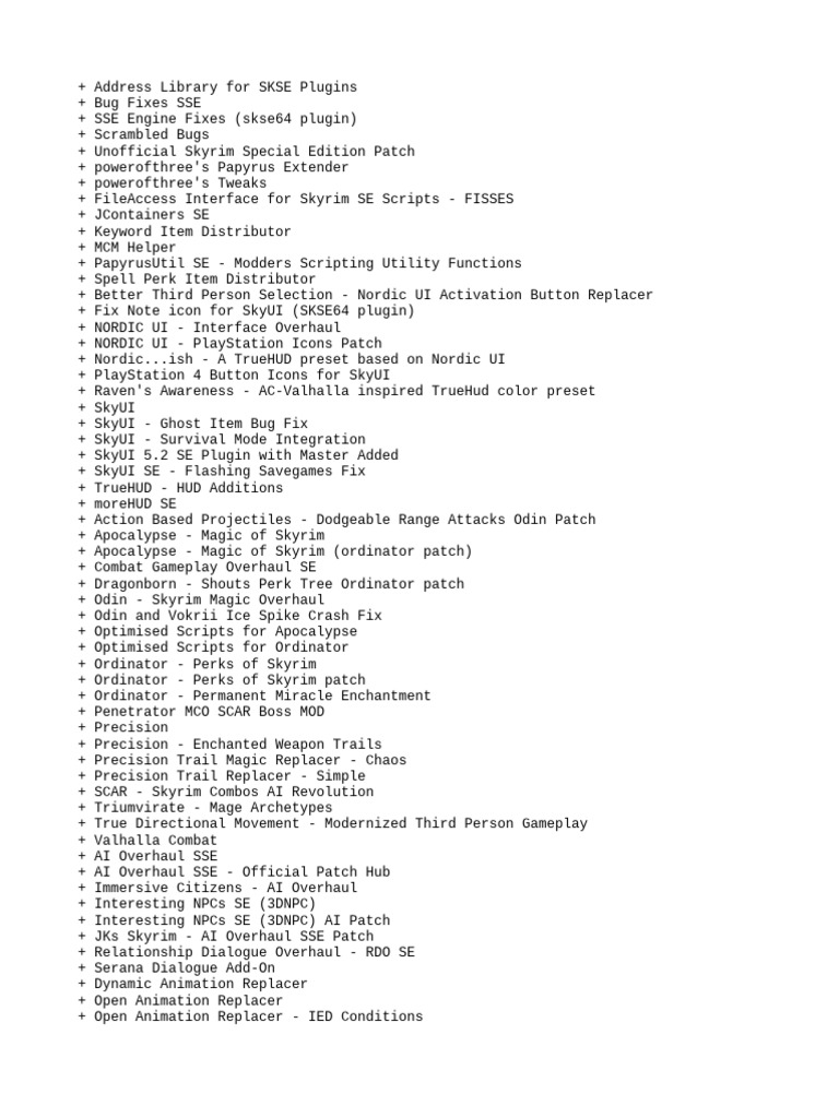 Skyrim SE Plugin Library and Fixes | PDF
