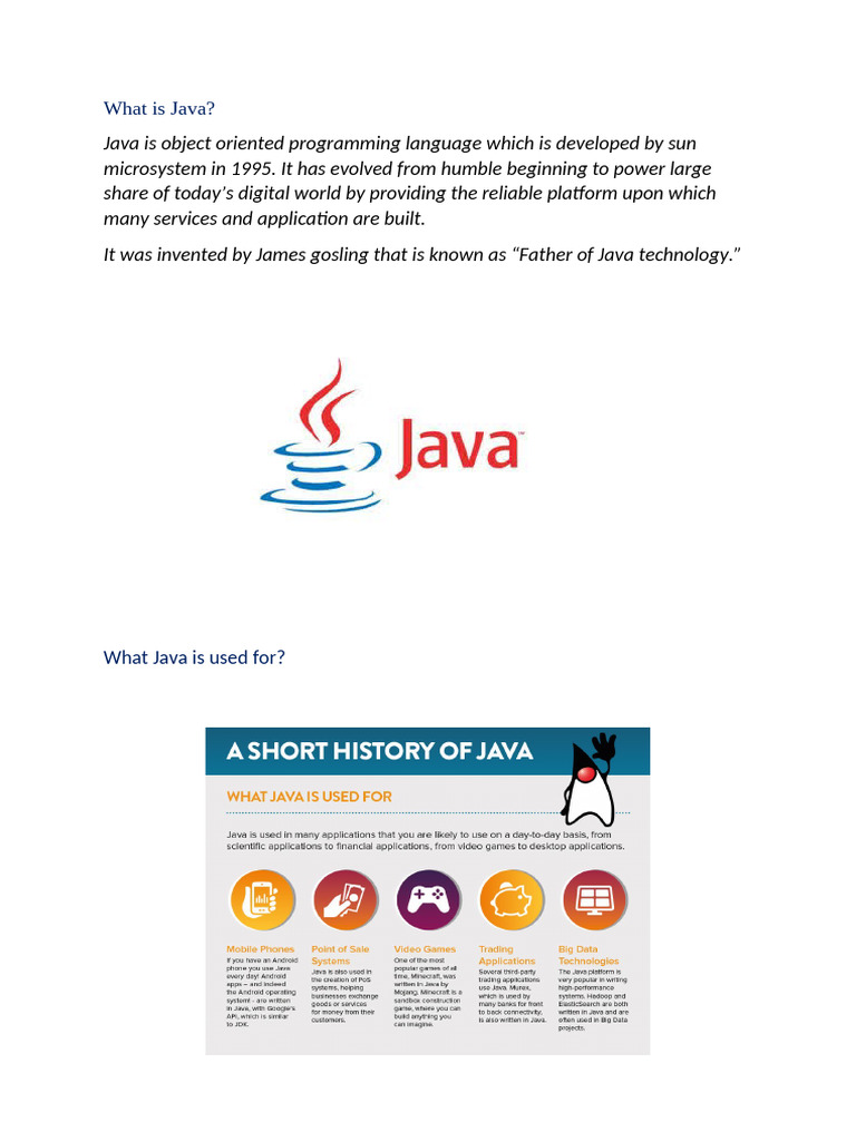 Introduction and Features of Java | PDF | Java (Programming Language ...