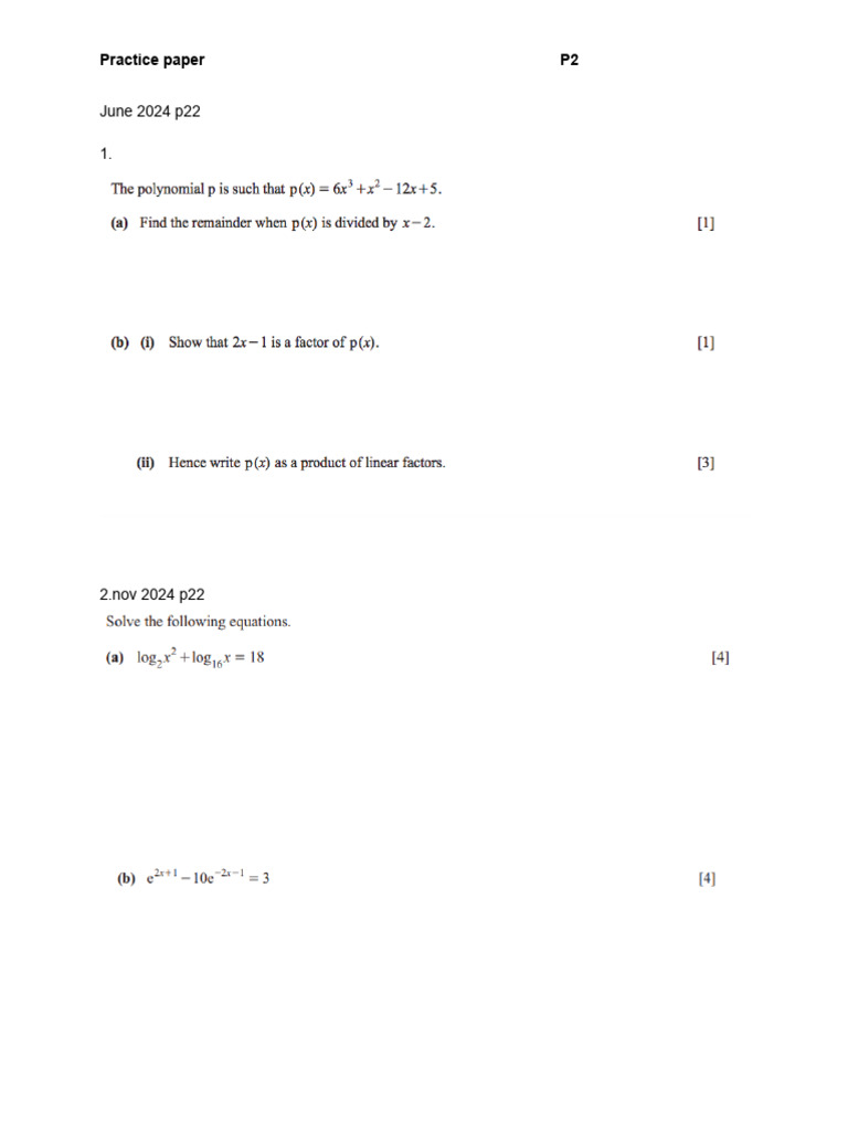 Practice Paper p2 29-4-25 | PDF