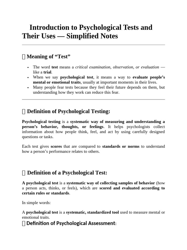 Overview of Psychological Testing Types | PDF | Intelligence Quotient ...