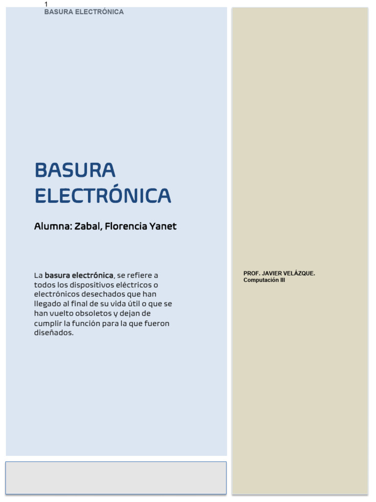 Basura Electrónica: Impacto y Gestión | PDF | Residuos | Residuos ...