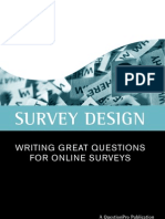 Survey Design: Writing Great Questions For Online Surveys