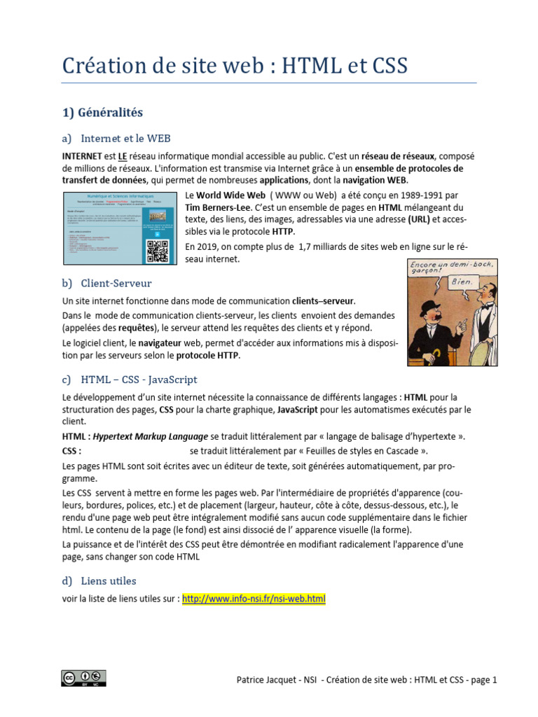 Création de site web : HTML et CSS | PDF | Internet | Internet et Web