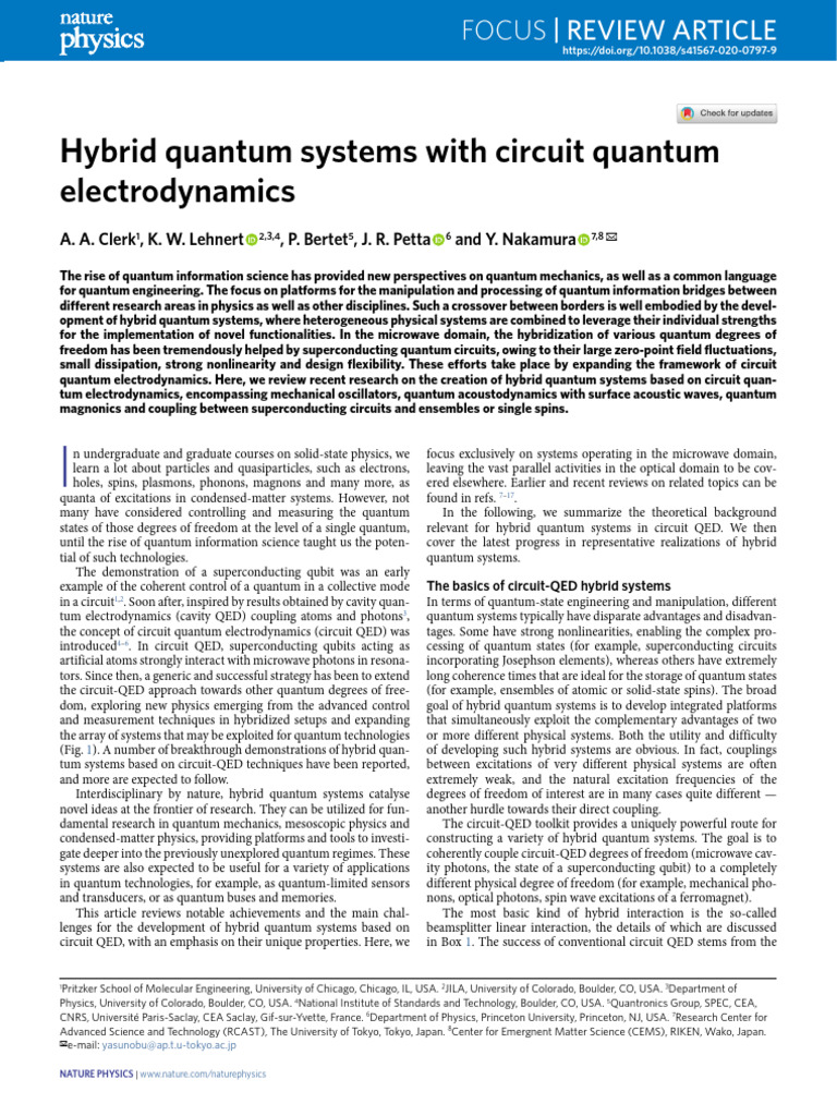 Hybrid Quantum Systems in Circuit QED | PDF | Resonance | Phonon
