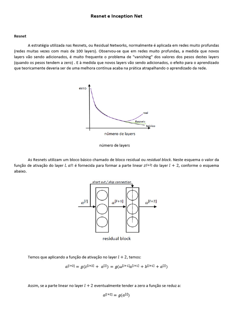 Resnet e Inception Net | PDF | Convolução