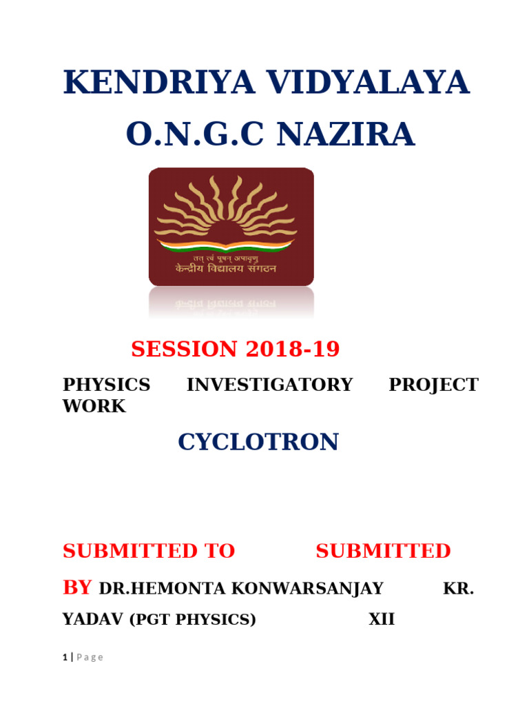 Cyclotron Physics Project Overview | PDF | Ion | Neutron