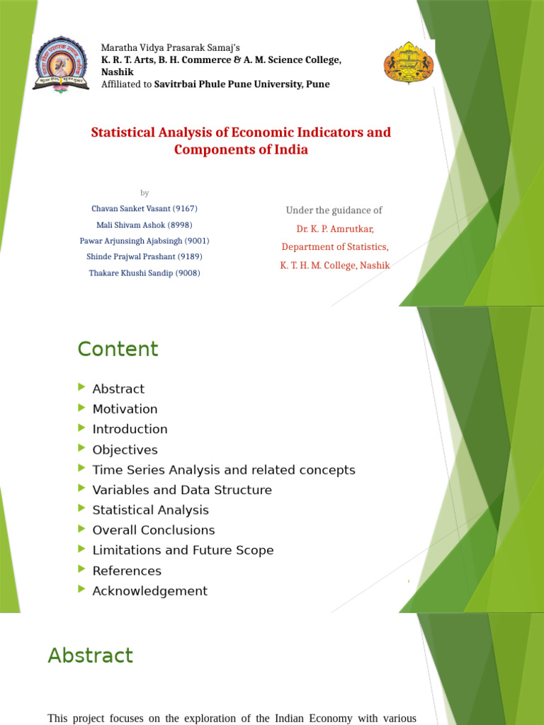 Analysis of India's Economic Indicators | PDF | Time Series | Forecasting