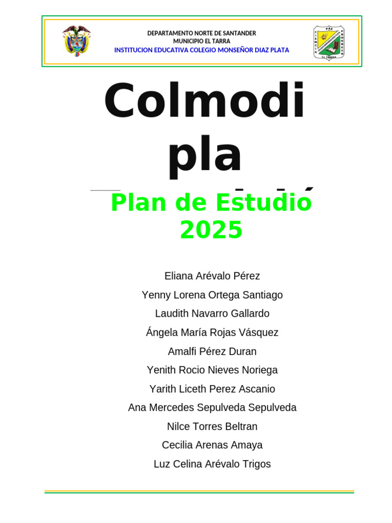 Plan de Estudios Preescolar El Tarra | PDF | Educación de la primera ...