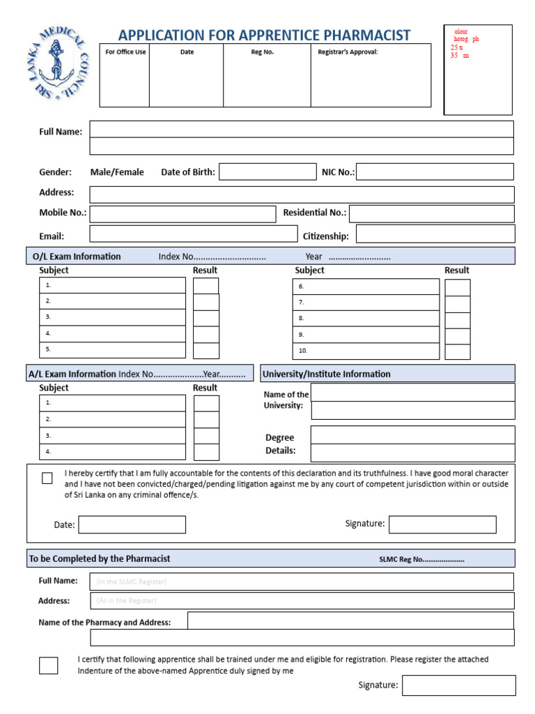 Application For Apperentice Pharmacist 2 | PDF | Pharmacist | Employment